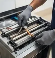 Genuine parts being fitted during an appliance repair