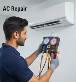 W2 technician diagnosing an AC unit in Bengaluru