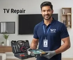 W2 technician repairing a TV in Bengaluru