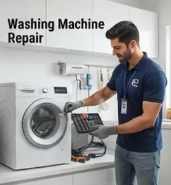 W2 technician repairing a washing machine in Bengaluru